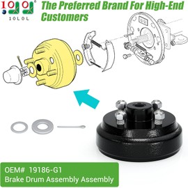 10L0L Golf Cart Brake Drum Hub Assembly for EZGO TXT PDS, Fits 1982-Up Electric & 1982-1993 2-Cycle Gas, Rear Brake Drum Hub, 24 Tooth Star Spline, Replaces OEM 19186G1P