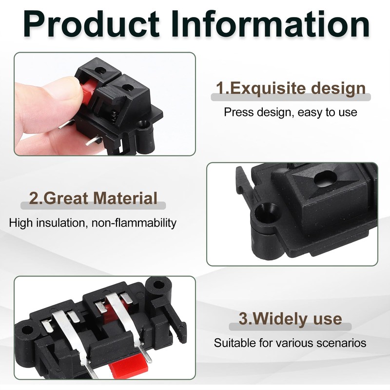 sourcing map 2 Way Spring Terminal Clip Push Release Connector