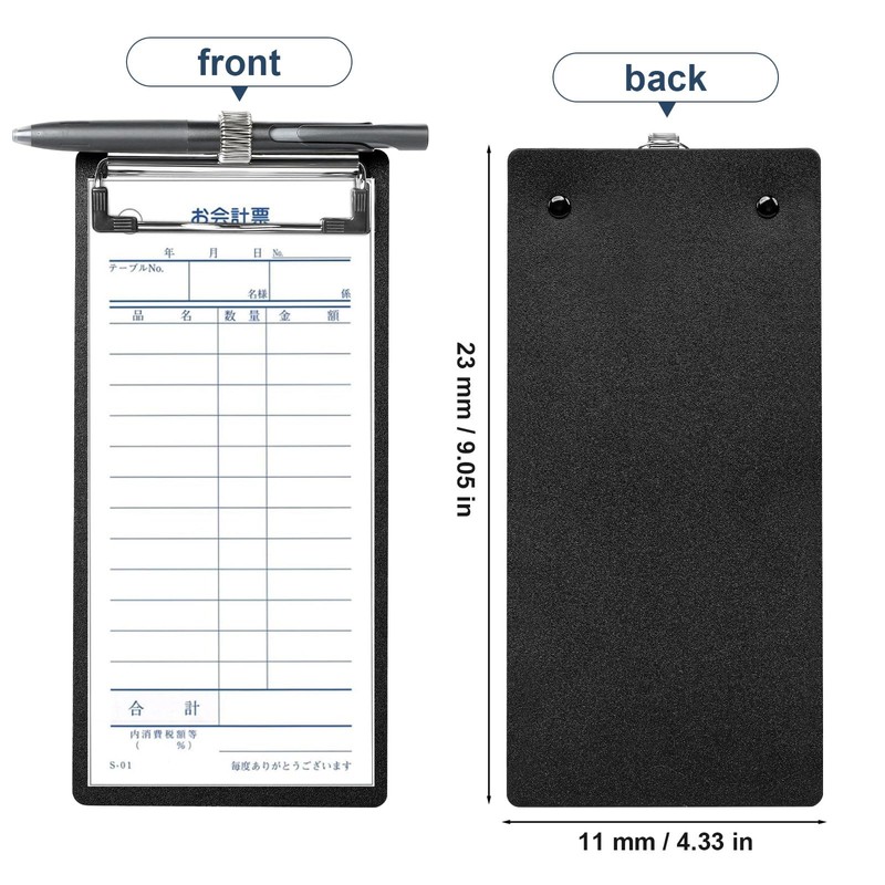 DoocliB Clipboard A4 with Pen Holder Black 230 x 110
