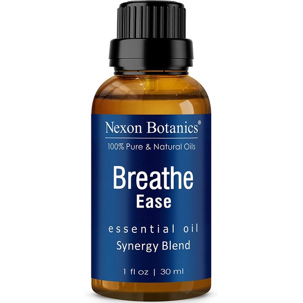Breathe Essential Oil Blend 30 ml - Pure, Natural Breath Easy Essential Oil from Eucalyptus, Peppermint, Rosemary, Niaouli - Helps Ease Sinus, Colds, Cough and Congestion - Nexon Botanics