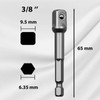 3Piece Impact Grade Socket Adapter Set, Convert Power Drill to