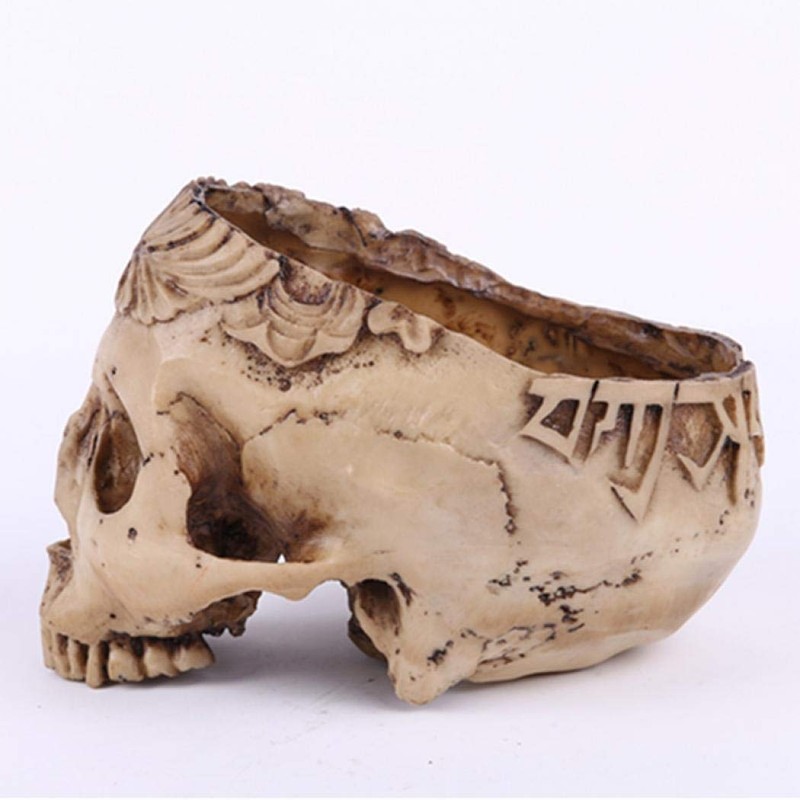 Creative Flower Pot, Resin Skull Shaped Head Design Flower Pot