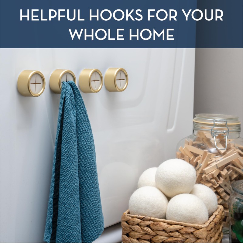 S&T INC. Round Adhesive Push Towel Hooks for Kitchen, Hand