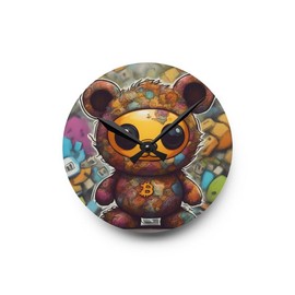 Adorable Hattie Bear Clock - size: 10.75'' × 10.75'' (Square)