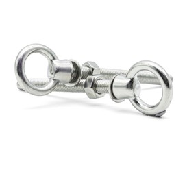 Hippo Hardware M6 (6mm X 80mm) Lifting Eye Bolts with Nuts and Washers A4 Marine Screws Stainless Steel (Pack of 5)