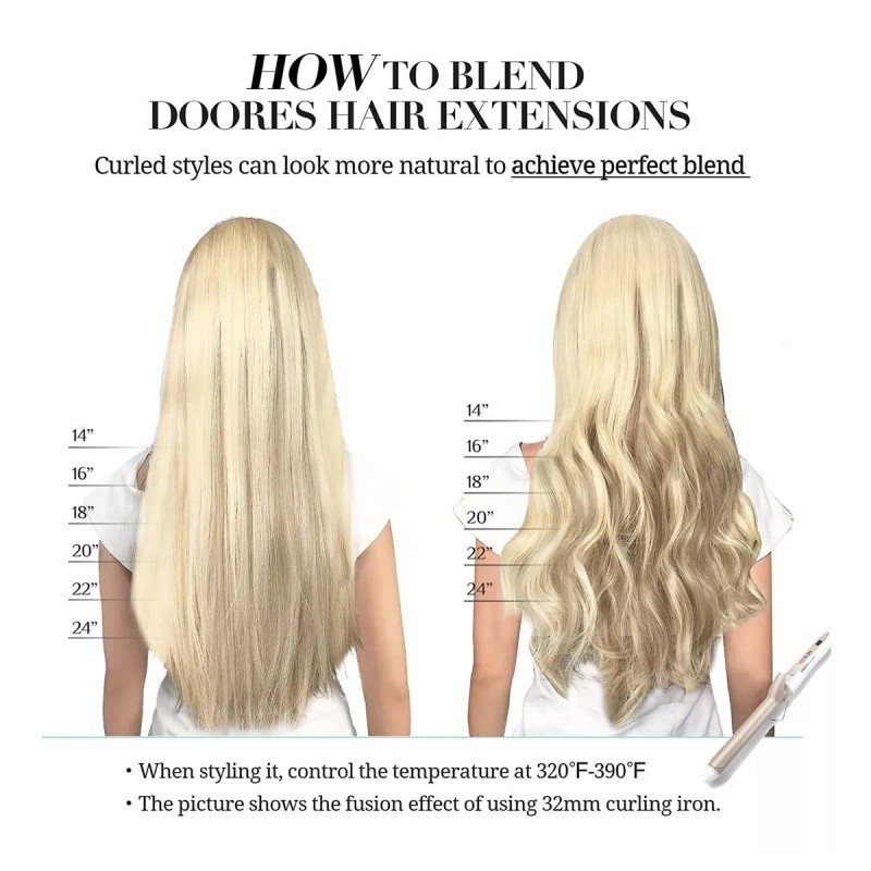 Doores Extensiones Cabello Natural Balayage Rubio Resalta 14in 50gr