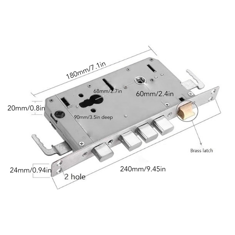 Security Lock Body SUS Steel 2 Hole Anti Theft Universal