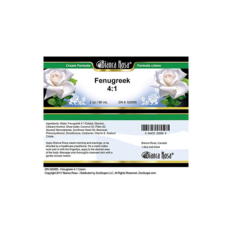 Bianca Rosa Fenugreek 4:1 Cream (2 oz, ZIN: 520085) -