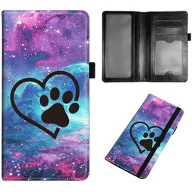 Qindaiwen PU Leather Checkbook Covers for Women, Check book holder for personal checks, checkbook wallet with RFID Blocking, Gift for Men Women, Dog Paw