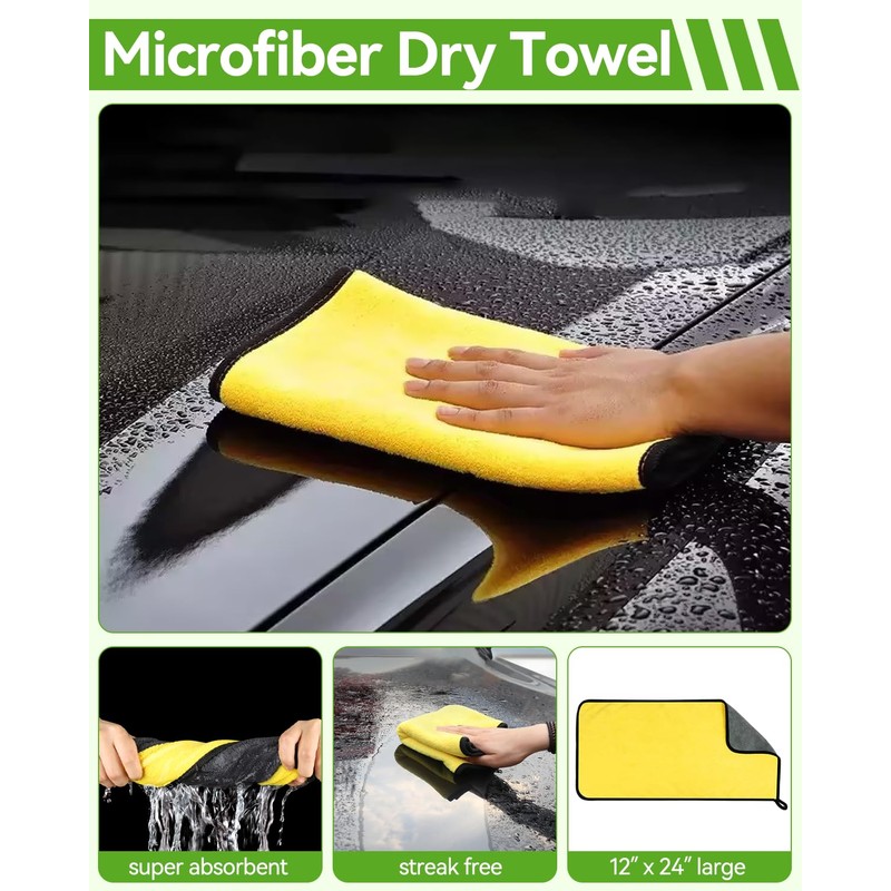 @UTOS 8Pcs Car Wash Kit, 62’’ Car Wash Brush with
