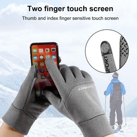 Touchscreen Gloves Men Women Cycling Gloves Windproof Running Gloves Thermal Gloves Winter Non-Slip Touchscreen Sports Gloves for Cycling, Running, Hiking, Grey