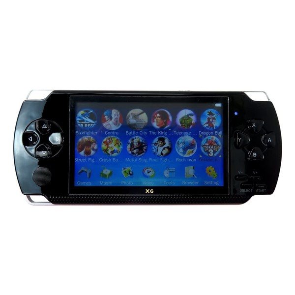 JRSHOME 4.3'' Portable Retro Handheld Game Console Video Game 8GB 128-Bit Built-In 10000+Games(Black)