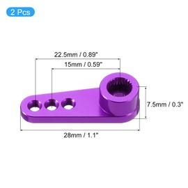 MECCANIXITY Aluminum Alloy 25T Steering Servo Single Arm Horn Purple for DIY RC Car/Boat/Airplane Boat Accessories 2 Pcs