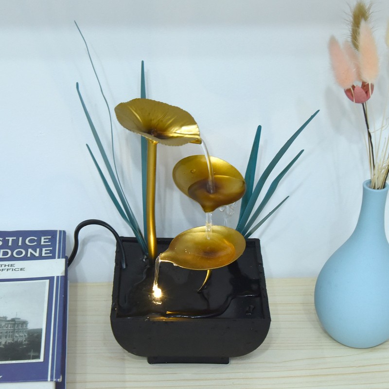 Tabletop Fountain LED Lights No Noise Compact Lightweight Classic Indoor