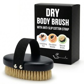 SERRENTO Dry Body Brush Handheld - Massage Tool Skin Brush Scrubber Black