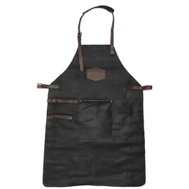 MApBer Leather Apron BBQ Apron Oven Apron Garden Apron Leather Apron, black