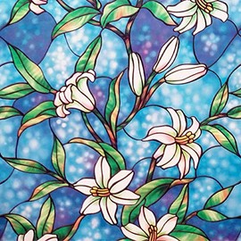 Coavas Window Film Non-Adhesive Glass Film Decorative Window Covering Film for Home Office 17.7 x 118 Inches