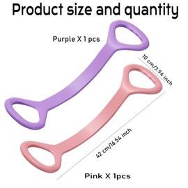 WADY Exercise Band, 2 Pcs Pull Up Bands, Elastic Exercise Resistances Bands for Women, Stretch Bands for Flexibility Men, 8 Shaped Stretch Fitness Band Elastic Gym Workout Band for Yoga Pilates