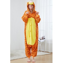 XIECGGYZE Adult Tigger Animal Onesie One-Piece Pajamas Cosplay Costume Small