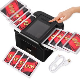Lxjmcwio Rechargeable Automatic Card Shuffler for 2 Decks, 2000 mAh Built in Battery USB-C Charge, Low Noise Fast Shuffle, Smart Auto Shuffler for UNO Poker Mahjong Skip-Bo Canasta Skyjo(Black)