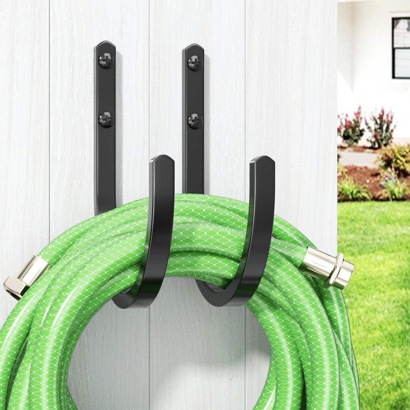 Garden Hose Holder Wall Mount - Aluminum Hose Hanger for