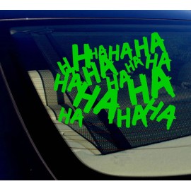 Own The Avenue Haha Sticker Decal Joker Serious Evil Body Window Car Green 4" (HAHAsqVCgreen