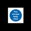 Fire escape keep clear Plastic Sign - Fire Exit, Gangway,
