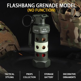 Disratw M84 Airsoft Flashbang Grenade Toy Plastic CS Hand Grenade Model Outdoor Camping Emergency Light Tactical Gear Accessories for Army Fans Cosplay Props CS Game (No Function)