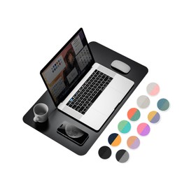Dual-Side Desk mat (Black+Grey, 23.6" x 13.7")