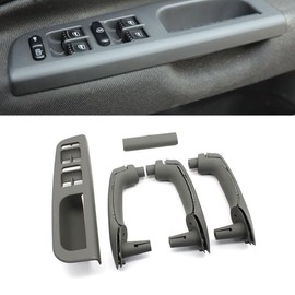 Goodithy 8PCS Window Lift Control Switch Cover Bezel Door Handles Grab Completes, Interior Passenger Door Pull Handle Assembly Trim Set Replacement for Volkswagon VW Bora Golf 4 MK4 Jetta (Gray)