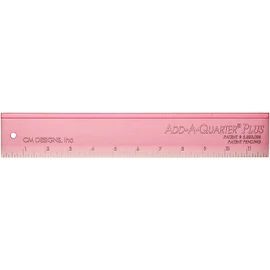 CM Designs Plus Pink Ruler 12" Add-A-Quarter PlusPk