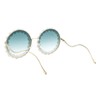 Women's Round Sunglasses Oversized Gold Metal Frame With Pearls UV400
