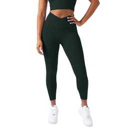 YITTY Active Women's Ultraluxe Crossover High-Waist Legging, Athleisure, 4-Way-Stretch, Everpine, M, 7/8 Length