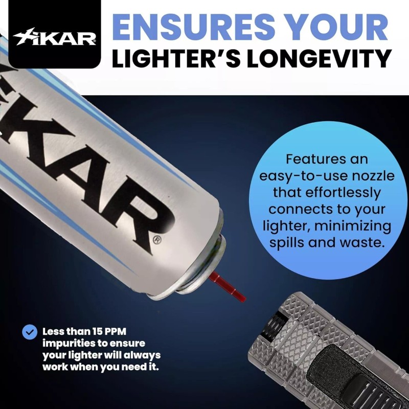 Xikar PUROFINE Premium Butane Fuel Refill with 0 Impurities, 1.9oz
