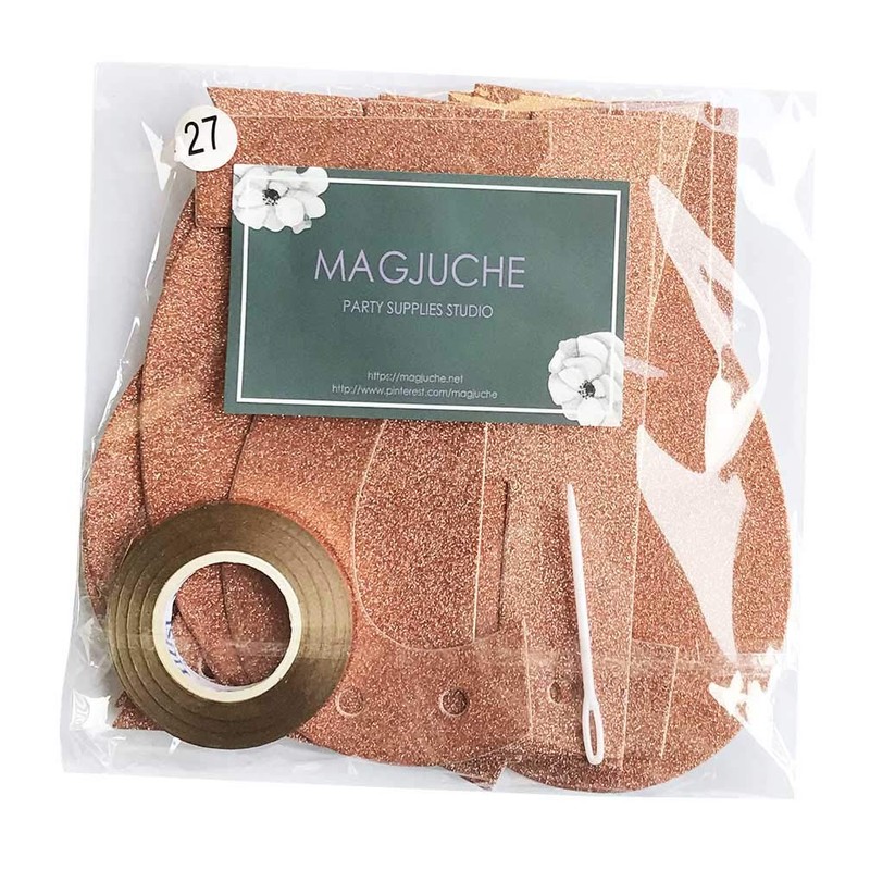 Rose Gold 100th Birthday Banner, Glitter Happy 100 Years Old