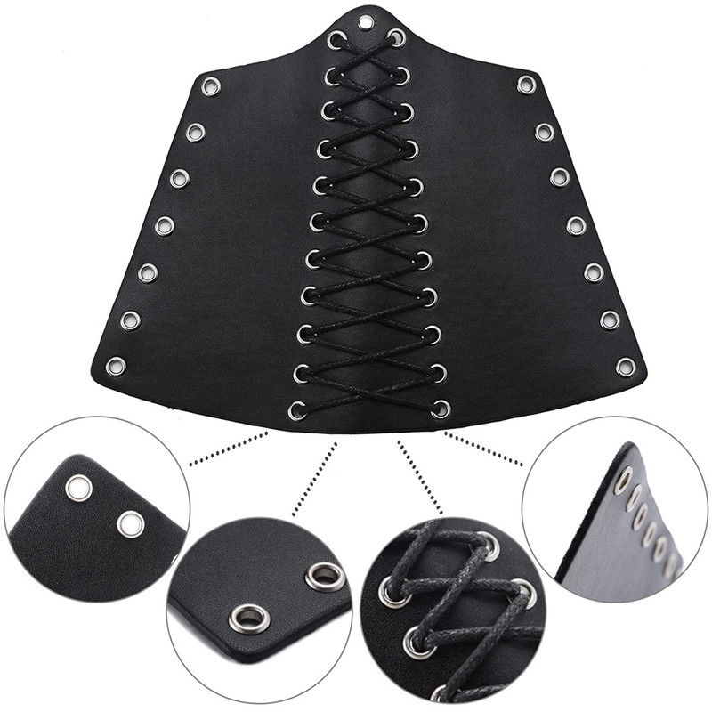 1 Pair Leather Arm Guards Unisex Gauntlet Wrist Guards Lace