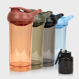 CREAWELLAY Protein Shaker Bottle, Leakproof Protein Cup for Gym, Fitness & Supplements(4pack,Black&Blue&Green&Orang)