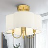 METWET Gold Semi Flush Mount Ceiling Light, 13.5" 4-Light Light