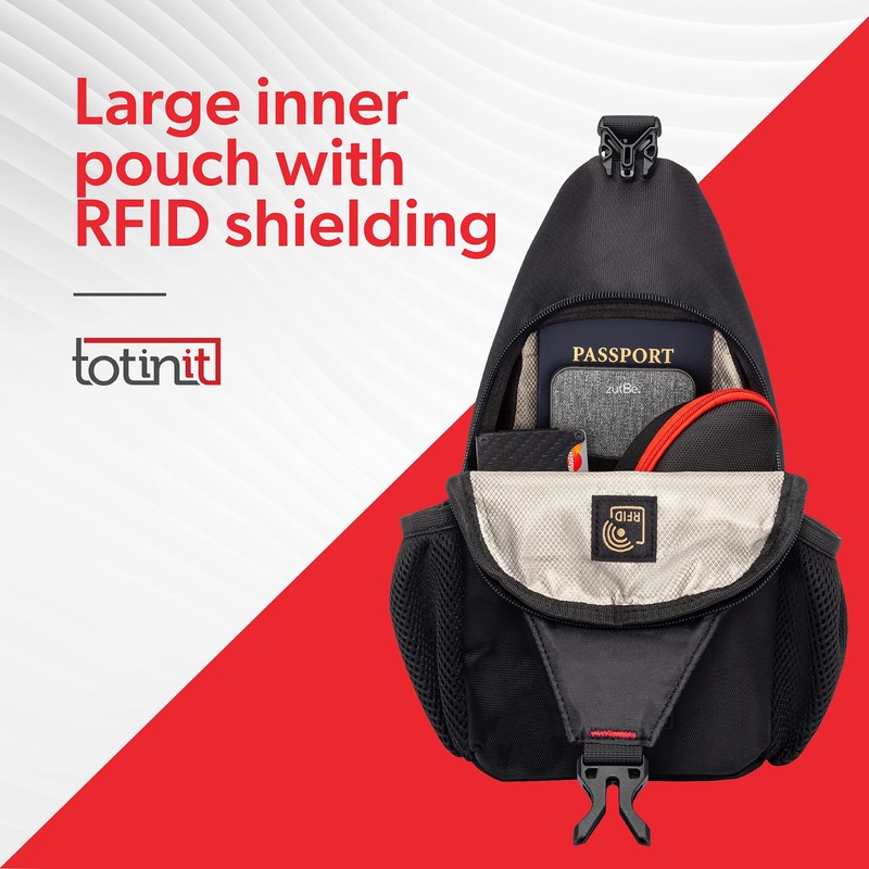 TOTINIT Trifecta Crossbody Sling Bag - Double Water Bottle Holder