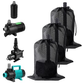 Dplolng Pond Pump Filter Bag, 3 Pack Black Polyester Mesh Media Bag, 11.8x15.7inch/30x40cm Large Pump Cover for Outdoor Water Ponds, Garden, Swimming Pool, Aquarium