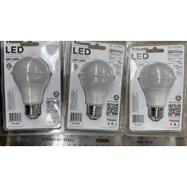 Trisonic A19 LED LIGHT BULBS 9W =75W Day Light 3packs