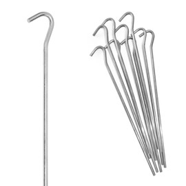 Tent Pegs Metal Heavy Duty 10 Pcs Ground Pegs Galvanised Metal Stakes Camping Pegs – Rust Free Garden Metal Pegs for Fixing Netting, Tent, and Gazebo