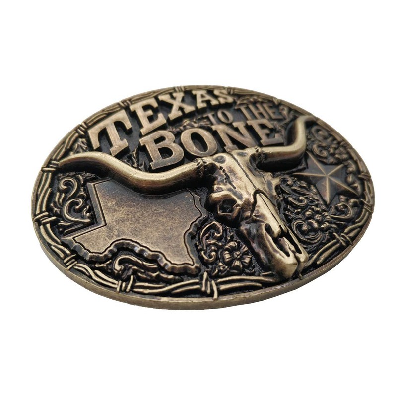 Cowboy Longhorn Belt Buckle Western Brass Bull Buckles