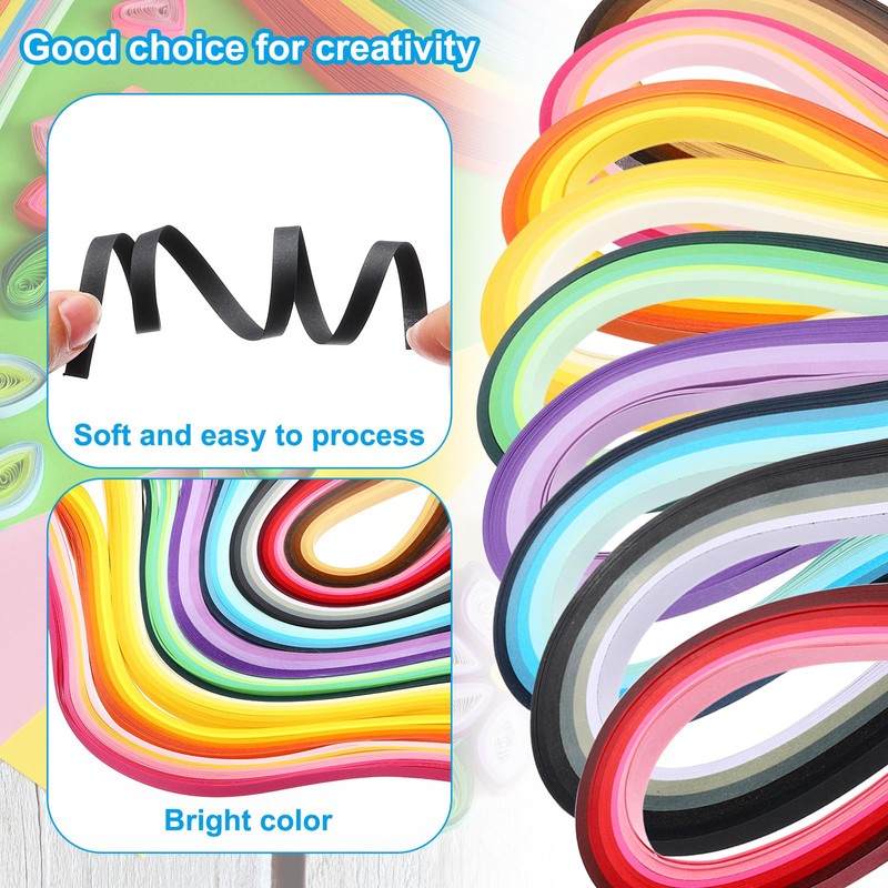 PATIKIL 390 x 7mm Rainbow Quilling Strips Paper,100 Pcs Origami
