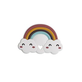 Reece Studio Rainbow Teether, Baby Travel Accessories, BPA Free Silicone Teething Toy, Easy to Hold Stroller Toy, Soothing Gums Infant Toy