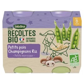 Blédina Les Récoltes Organic Peas Mushrooms Rice From 8 Months Organic 2 Jars