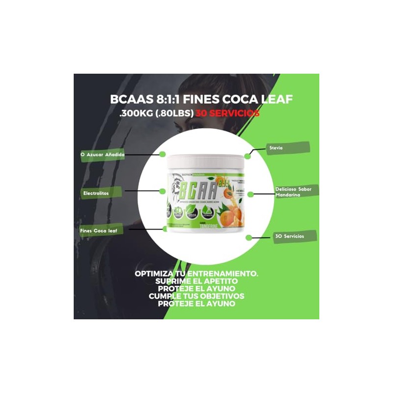 BCAAS 8:1:1 sabor tangerine 300 gr| Recovery| Energy| Aminos| Aminoacidos