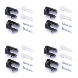 BSM Marketing Small Glass Shelf Brackets 4-6mm Thick Matt Black (8)