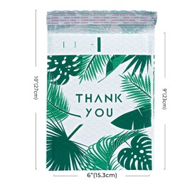 Figella Bubble Mailers 6x10 Inch Shipping Packages Padded Envelopes Poly Bags for Small Business Banana Leaves