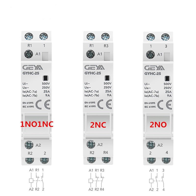GEYA Automatic Modular Contactor Household Circuit Control Din Rail Mount